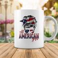 All American Girl Messy Hair Bun Woman Patriotic 4Th Of July Coffee Mug Funny Gifts