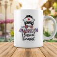 All American Nurse Messy Buns 4Th Of July Physical Therapist Coffee Mug Funny Gifts