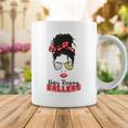 Baseball Busy Raising Ballers Momlife Mom Messy Bun Afro Mom Mothers Day Coffee Mug Funny Gifts