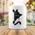 Black Cat Peeking Coffee Mug Funny Gifts