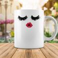 Black Eyelashes Red Lips Mother Day Gift Birthday Holiday Christmas Coffee Mug Funny Gifts