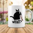 Cat What Murderous Black Cat With Knife Coffee Mug Funny Gifts