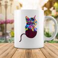 Cute Cat Gift For Kitten Lovers Colorful Art Kitty Adoption Coffee Mug Funny Gifts