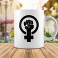 Feminist Raised Fist - Distressed Fitted Coffee Mug Funny Gifts