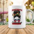 Free-Ish Juneteenth Celebrate Black Freedom Free-Ish 1865 Messy Bun Afro Mom Coffee Mug Funny Gifts