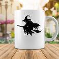 Halloween Scary Old Witch On Broom Art Design Pattern Coffee Mug Funny Gifts