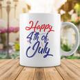 Happy 4Th Of July Dark Red Blue Text Coffee Mug Funny Gifts