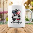 Mom Life And Fire Wife Firefighter Patriotic American Coffee Mug Unique Gifts