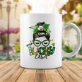 One Lucky Cna Messy Bun Shamrocks St Patricks Day Coffee Mug Funny Gifts