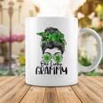 One Lucky Grammy Messy Bun Lucky Shamrock St Patricks Day Coffee Mug Funny Gifts