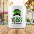 One Lucky Grammy St Patricks Day Messy Bun Mom Irish Coffee Mug Funny Gifts