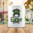 One Lucky Mama St Patricks Day Leopard Messy Bun Coffee Mug Funny Gifts