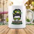 One Lucky Nurse Irish Leopard Messy Bun St Patricks Day Coffee Mug Funny Gifts