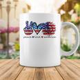 Peace Love America Flag Sunflower 4Th Of July Memorial Day Coffee Mug Funny Gifts