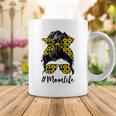 Sunflowers Mom Life Messy Bun Hair Sunglasses Mothers Day Coffee Mug Funny Gifts