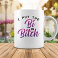 Womens I Put The Bi In Bitch Funny Bisexual Pride Flag Lgbt Gift Coffee Mug Unique Gifts