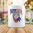 Womens Merica Cat Happy 4Th Of July American Flag Great Family Gift V-Neck Coffee Mug Unique Gifts