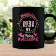91 Years Old 91St Birthday Born In 1931 Women Girls Floral Coffee Mug Gifts ideas