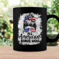 All American Bonus Mom 4Th Of July Messy Bun Proud Merica Coffee Mug Gifts ideas