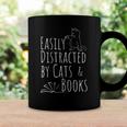 Easily Distracted Cats And Books Cat And Book Tee Coffee Mug Gifts ideas