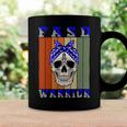 Fasd Warrior Skull Women Vintage Blue And Grey Ribbon Fetal Alcohol Spectrum Disorder Fetal Alcohol Spectrum Disorder Awareness Coffee Mug Gifts ideas