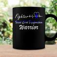 Fighter Vocal Cord Dysfunction Warrior Heartbeat Blue Ribbon Vcd Vocal Cord Dysfunction Awareness Coffee Mug Gifts ideas