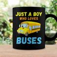 Just A Boy Who Loves Buses Birthday Cute Yellow School Bus Coffee Mug Gifts ideas
