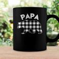 Mens Black And White Buffalo Plaid Papa Bear Christmas Pajama Coffee Mug Gifts ideas