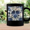 Pattern Watercolor Flower Navy Blue Coffee Mug Gifts ideas