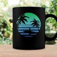 Retro Water Sport Surfboard Palm Tree Sea Tropical Surfing Coffee Mug Gifts ideas
