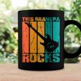 This Grandpa Rocks Design Fathers Day Birthday Guitar Coffee Mug Gifts ideas