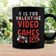 V Is For Video Games Funny Valentines Day Gamer Boy 583 Trending Shirt Coffee Mug Gifts ideas