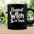 Womens Baddest Witch In Town Funny Halloween Witches Coffee Mug Gifts ideas