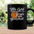 Womens This Girl Runs On Jesus And Basketball Christian Gift Coffee Mug Gifts ideas