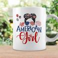 All American Girl 4Th Of July Messy Bun Sunglasses Usa Flag Coffee Mug Gifts ideas