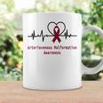 Arteriovenous Malformation Awareness Heartbeat Burgundy Ribbon Arteriovenous Malformation Support Arteriovenous Malformation Awareness Coffee Mug Gifts ideas