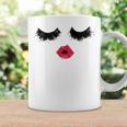 Black Eyelashes Red Lips Mother Day Gift Birthday Holiday Christmas Coffee Mug Gifts ideas