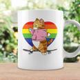 Cute Orange Tabby Cat Skateboarder Rainbow Heart Skater Coffee Mug Gifts ideas