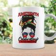 Free-Ish Juneteenth Celebrate Black Freedom Free-Ish 1865 Messy Bun Afro Mom Coffee Mug Gifts ideas