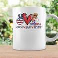 Funny 4Th Of July Peace Love Trump Merica Usa Flag Patriotic Coffee Mug Gifts ideas