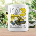 Kids Im 3 And Digging It 3 Years Boys 3Rd Birthday Excavator Coffee Mug Gifts ideas