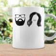 Man With Beard And Glasses With Woman Wavy Hair Coffee Mug Gifts ideas