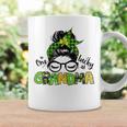 One Lucky Grandma Messy Bun Leopard St Patricks Day Coffee Mug Gifts ideas