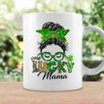 One Lucky Mama St Patricks Day Irish Shamrock Messy Bun Mom Coffee Mug Gifts ideas