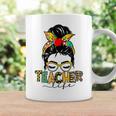 Teacher Life Messy Bun Hair Women Teachers Day Coffee Mug Gifts ideas