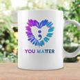 You Matter Suicide Awareness And Prevention Semicolon Heart Coffee Mug Gifts ideas