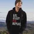 Eat Sleep Fly Repeat Aviation Pilot Funny Vintage Distressed Hoodie Lifestyle