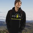 Ewings Sarcoma Awareness Heartbeat Yellow Ribbon Ewings Sarcoma Ewings Sarcoma Awareness Hoodie Lifestyle