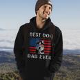 Mens Best Dog Dad Ever Husky American Flag 4Th Of July Hoodie Lifestyle