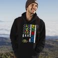 Papa Bear Matching Family Autism Awareness Gifts Us Flag Hoodie Lifestyle